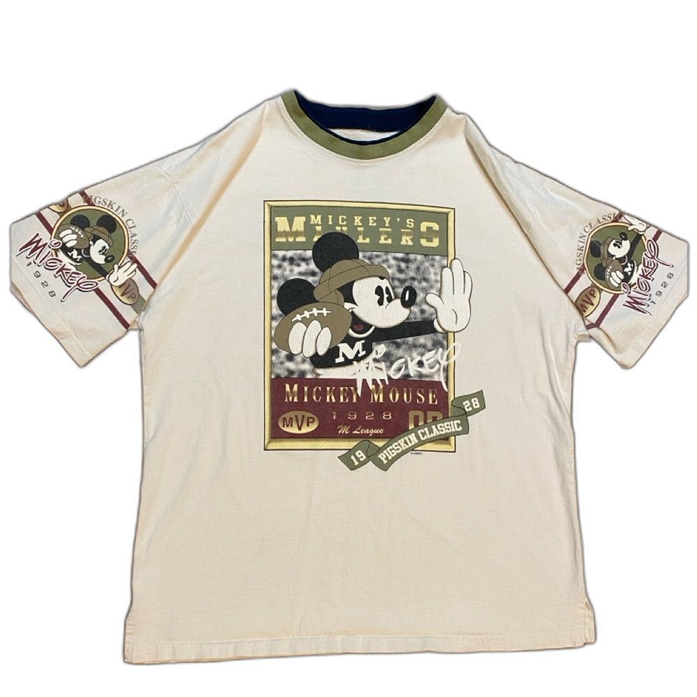 Vintage Disney Football Collectible Sporty Mickey Mouse Retro Graphic Tee